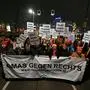 Demonstration gegen rechts | Demonstrieren ist ein Grundrecht, Gewalt in der Sprache nicht