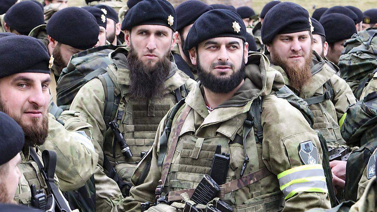 Soldaten in der tschetschenischen Hauptstadt Grosny