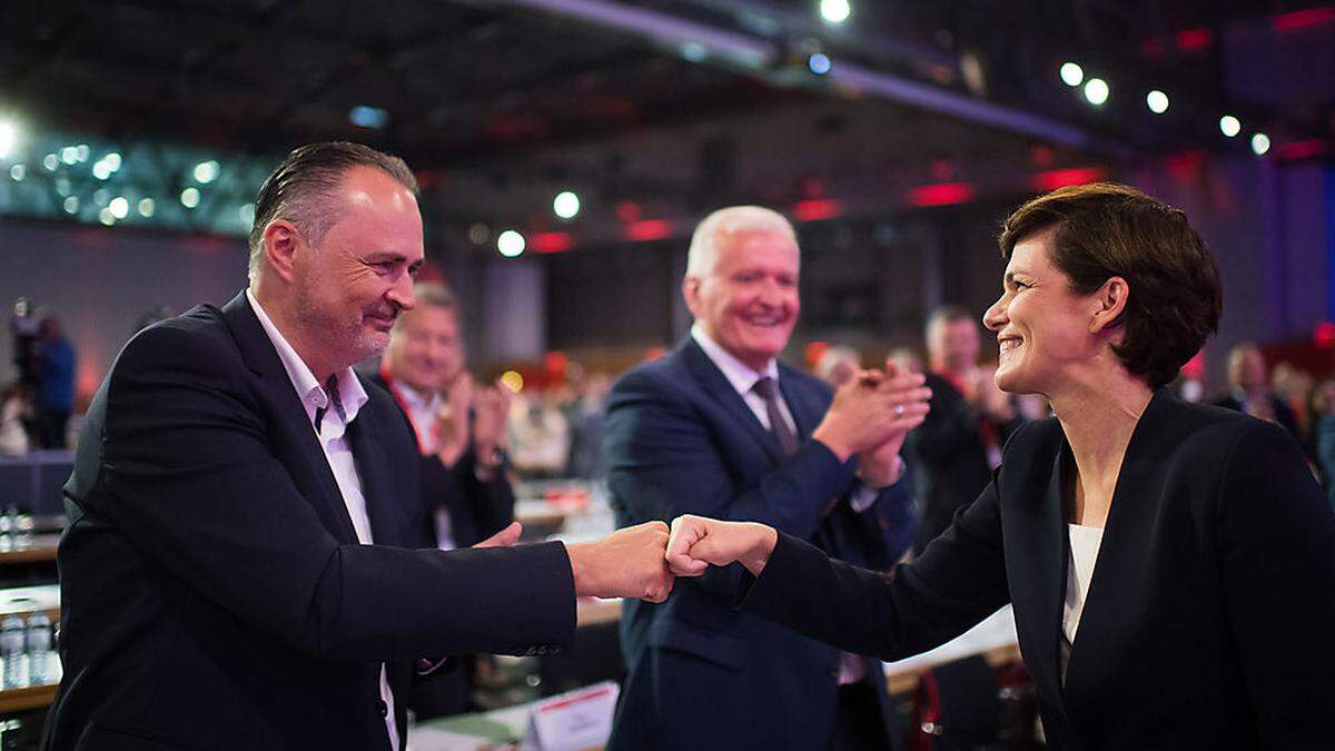 Hans Peter Doskozil (Burgenland) und Franz Schnabl (NÖ) mit Parteichefin Pamela Rendi-Wagner.