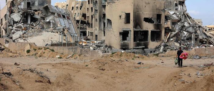 Zerstörte Häuser im Gaza-Streifen | In Kairo soll über einen möglichen Waffenstillstand im Gaza-Streifen verhandelt werden.