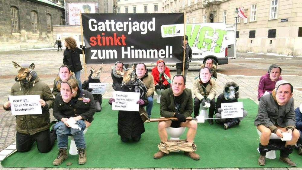 Demo gegen Gatterjagden in Wien