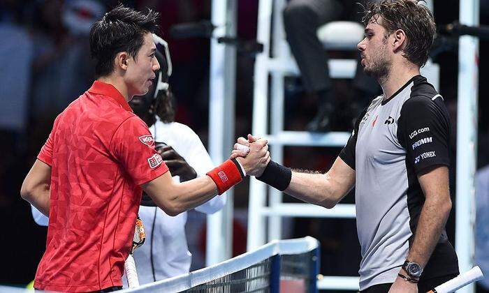 Wawrinka (rechts) gratulierte Nishikori