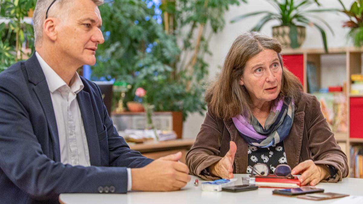 Finanzstadtrat Manfred Eber und Bürgermeisterin Elke Kahr (beide KPÖ)
