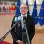 Austria's Federal Minister for European and International Affairs Alexander Schallenberg speaks to the press while arriving for a European Union (EU) Foreign Affairs Council meeting at the Europa building in Brussels on December 16, 2024. (Photo by NICOLAS TUCAT / AFP)