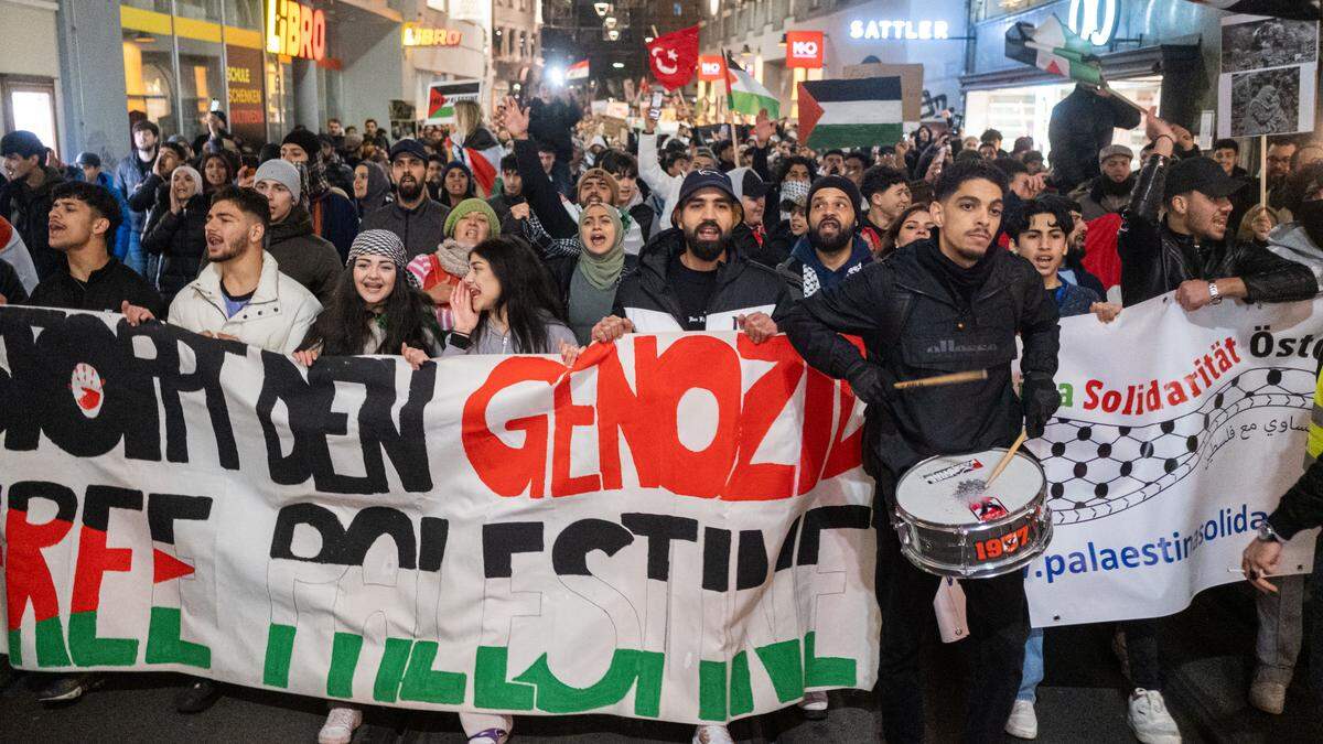 Hunderte Menschen nahmen an der Demo in der Grazer Innenstadt teil