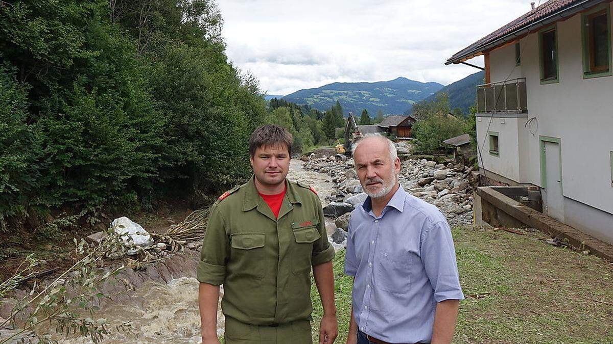 Schöders Bürgermeister Rudolf Mürzl und Kommandant Ernst Klauber