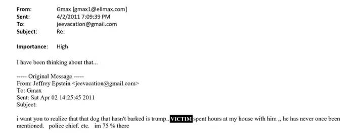 E-Mail von Jeffrey Epstein an Ghislaine Maxwell 2011