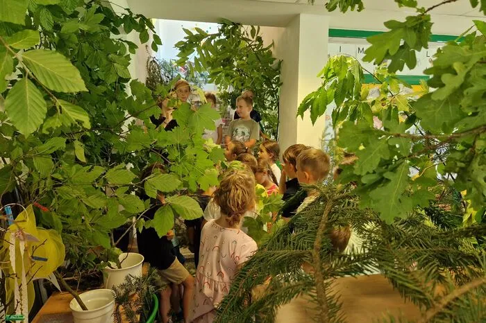 Frau Zagler beeindruckte die Kinder der 2. Klasse mit einem eigenen Klassenwald.