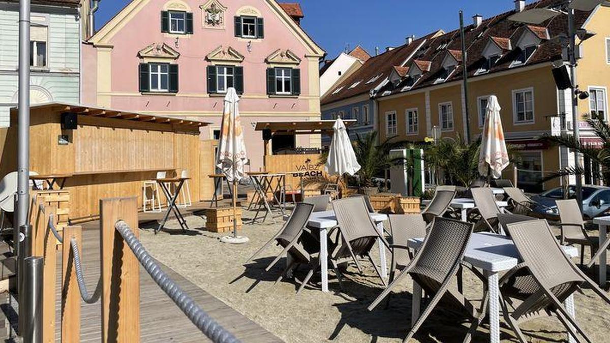 Schon bald verwandelt sich der Hartberger Hauptplatz wieder in eine große Sandkiste