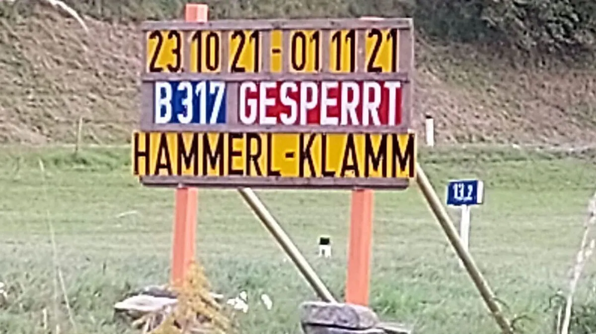 Sperre dauert voraussichtlich bis 1. November