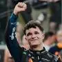 McLaren driver Lando Norris of Britain reacts after becoming a world champion after the Abu Dhabi Formula One Grand Prix in Abu Dhabi, United Arab Emirates, Sunday, Dec. 7, 2025. (AP Photo/Darko Bandic)