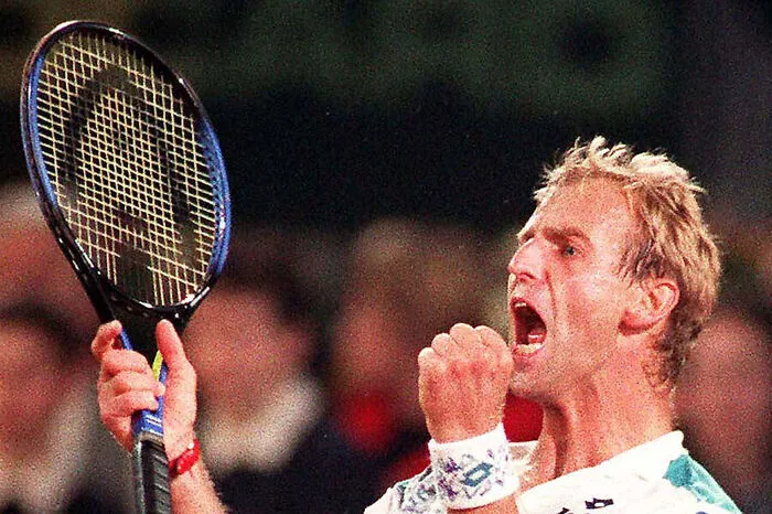 Muster Jubel 1994 nach dem Sieg über Michael Stich war groß. Der Steirer siegte nach 5:24-Stunden mit 12:10 im fünften Satz und stellte auf 2:2.