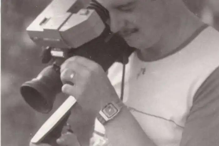 Siegfried Stadlhofer beim Filmen im Jahr 1978