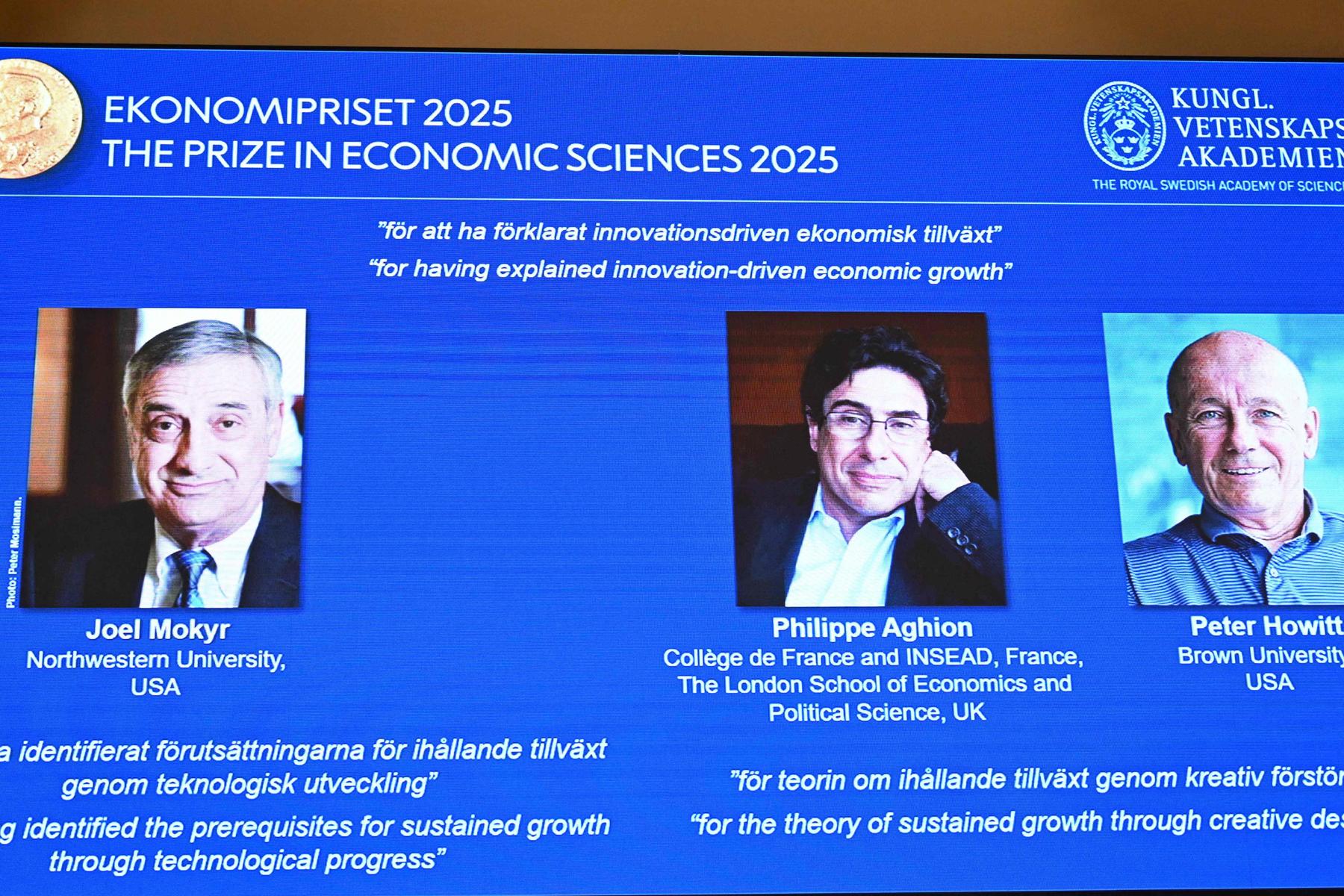 Stockholm: Wirtschafts-Nobelpreis an Mokyr, Aghion und Howitt