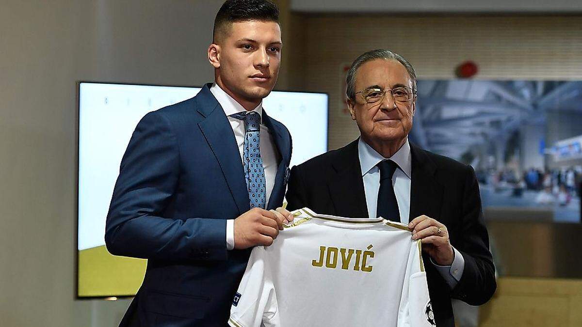 Neuzugang Luka Jovic und Clubboss Florentino Perez