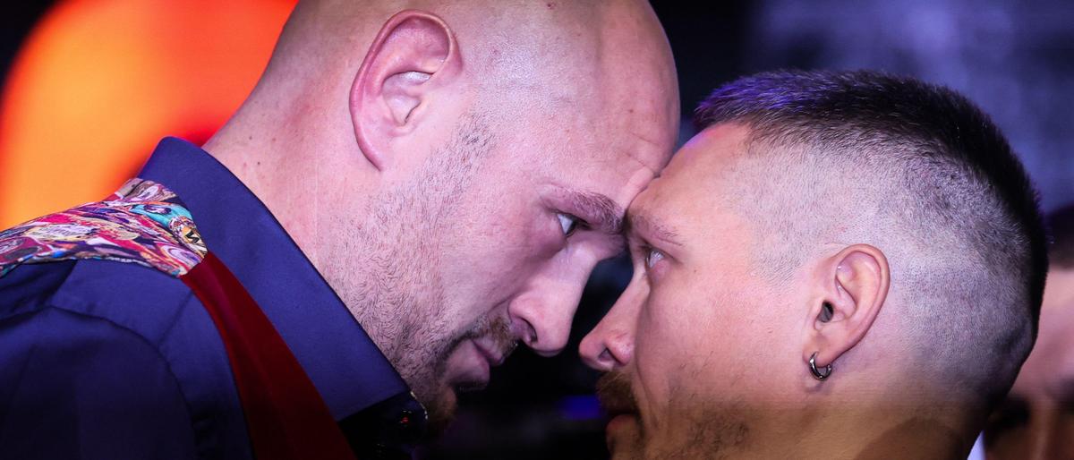 Tyson Fury (links) und Oleksandr Usyk (rechts) treten gegeneinander im „Ring of Fire“ an