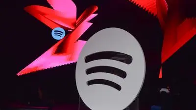 December 5, 2024, London, England, UK: The huge immersive screen at Outernet in London s West End displays Spotify Wrapped, the top songs streamed by London in 2024. London UK - ZUMAv130 20241205_zip_v130_023 Copyright: xVukxValcicx