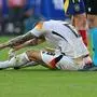 Germany's midfielder #08 Toni Kroos reacts after a foul during the UEFA Euro 2024 quarter-final football match between Spain and Germany at the Stuttgart Arena in Stuttgart on July 5, 2024. (Photo by THOMAS KIENZLE / AFP)