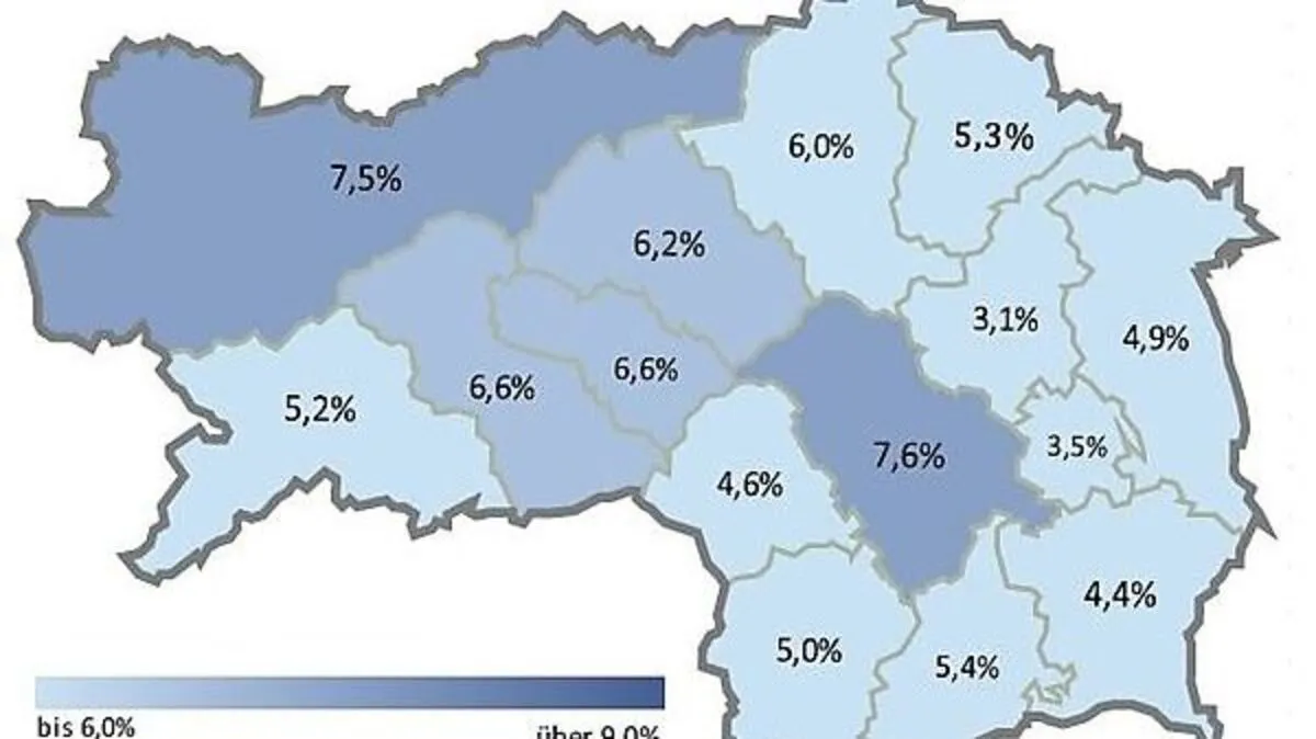 Weiz und Gleisdorf haben die mit Abstand niedrigsten Arbeitslosenquoten der Steiermark