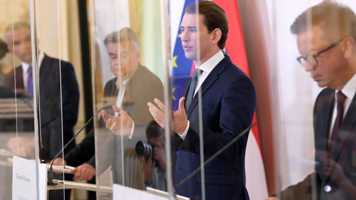 Das "virulogische Quartett" Anschober, Kurz, Kogler, Nehammer. 