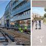 Nun werden auch beim Andreas-Hofer-Platz neue Schienen verlegt. Rechts: Mehr Platz für Radler und Fußgänger unter der Unterführung Peter-Tunner-Gasse