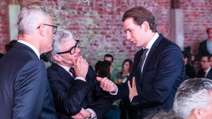 Voest-Chef Wolfgang Eder im Gespräch mit Bundeskanzler Sebastian Kurz