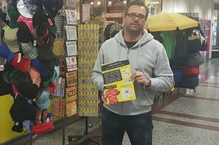 . . . auch das Druckunternehmen "adcetera" von Andreas Trummer. Er ist zufrieden, hat viele Stammkunden - und kämpft für "seine" Passage.