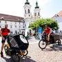 "Sei nicht fad, fahr Lastenrad!" heißt es am Donnerstag am Mariahilferplatz