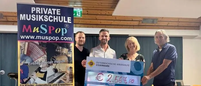 Neben der Musik stand auch der gute Zweck im Mittelpunkt: Bei allen acht Vorspielabenden konnte eine Spendensumme von insgesamt 2567,50 Euro zugunsten der Krebshilfe Steiermark gesammelt werden