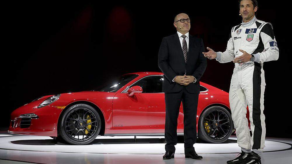 Porsche-Vorstand Bernhard Maier und Patrick Dempsey