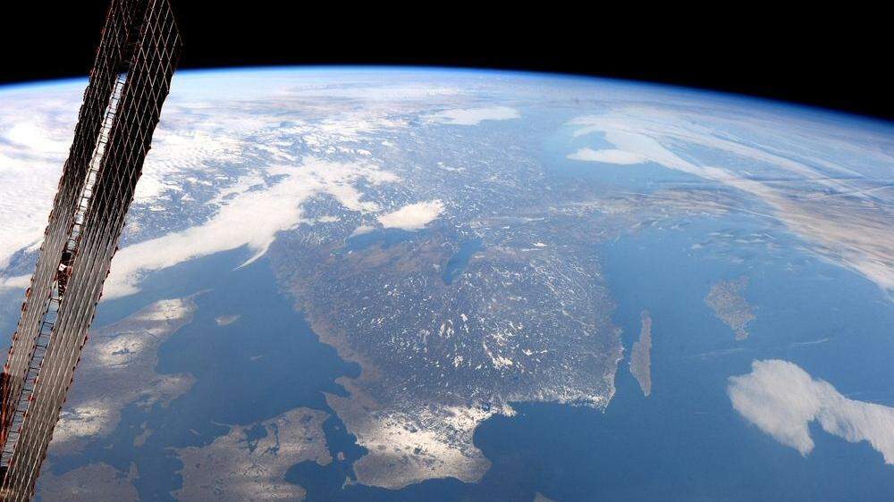 Thomas Pesquets Ausblick auf die Erde: Im Bild ist Südschweden zu sehen. 