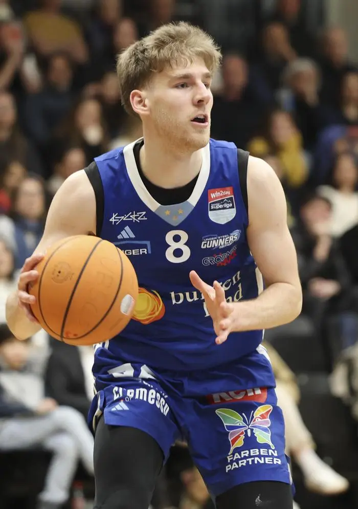 GRAZ,AUSTRIA,21.MAR.25 - BASKETBALL - Superliga, UBSC Graz vs Gunners Oberwart. Image shows Florian Koeppel (Oberwart).
Photo: GEPA pictures/ Wolfgang Grebien