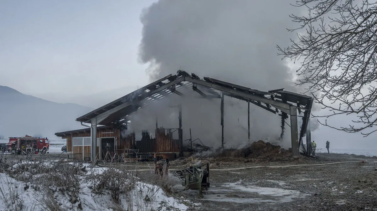 Der Stall brannte bis auf die Grundmauern nieder