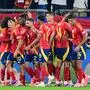 GELSENKIRCHEN,GERMANY,20.JUN.24 - SOCCER - UEFA EURO 2024, group stage, Spain vs Italy. Image shows the rejoicing of Marc Cucurella, Pedri, Nico Williams, Dani Carvajal, Lamine Yamal, Alvaro Morata, Aymeric Laporte and Rodri' (ESP).
Photo: GEPA pictures/ Witters/ Tim Groothuis - ATTENTION - COPYRIGHT FOR AUSTRIAN CLIENTS ONLY