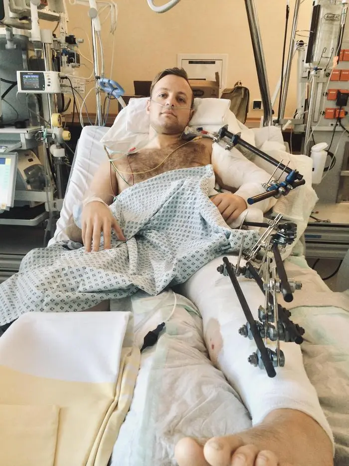 Antonio La Regina nach dem Unfall im Krankenhaus