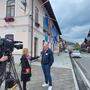 Tarvis Bürgermeister Renzo Zanette beim Interview an der Rennstrecke