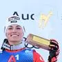 ABD0109_20240114 - ZAUCHENSEE - ÖSTERREICH: Lara Gut Behrami (1.Platz, SUI) am Podium des Weltcup-Super-G der Frauen am Sonntag, 14. Jänner 2024, in Zauchensee. - FOTO: APA/BARBARA GINDL