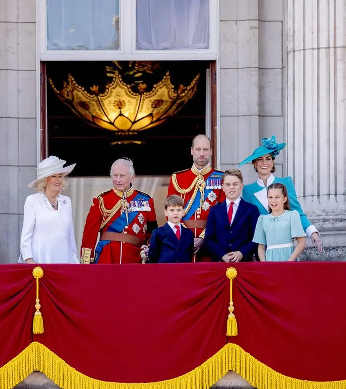 14-06-2025 England Prince George and Prince William and Prince Louis and Princess Charlotte and Catherine, Princess of Wales and King Charles and Queen Camilla attending the Kings Birthday Parade Trooping the Colour in London. Â PUBLICATIONxINxGERxSUIxAUTxONLY Copyright: xPPEx