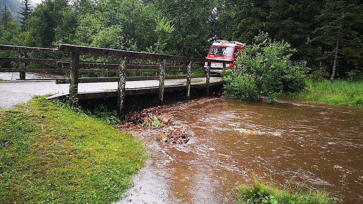 Überflutungen und Murenabgänge im Seebachtal