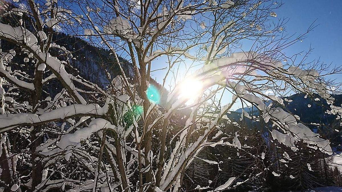 Sonnenschein in Oberkärnten. Aber es bleibt kalt 