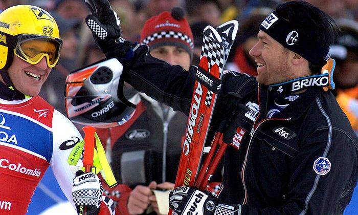 Saalbach 1999: Christian Mayer (rechts) siegte vor Hermann Maier