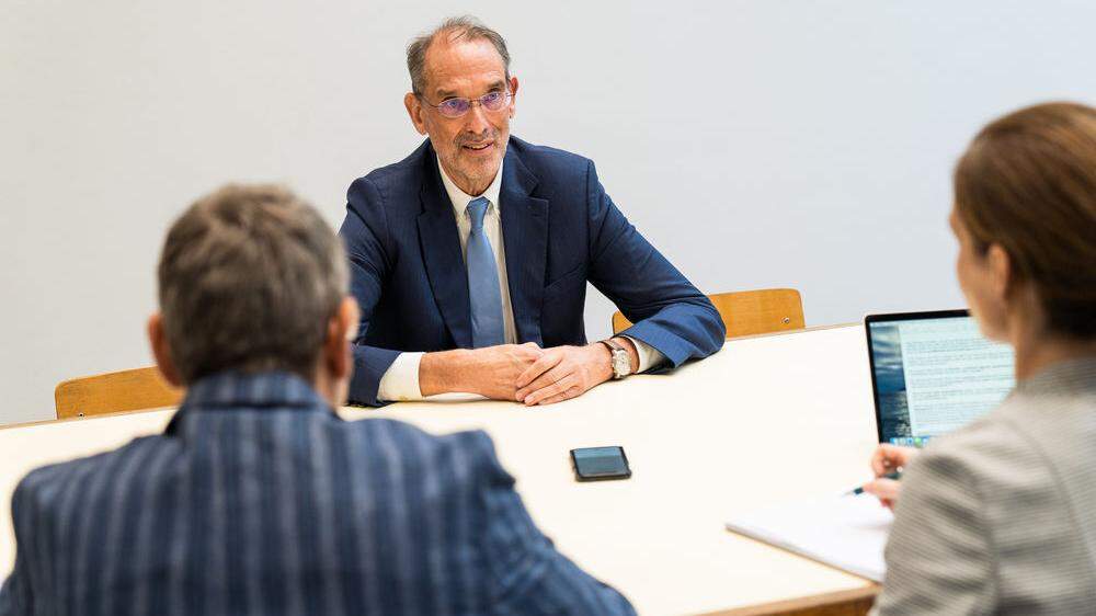 Bildungsminister Heinz Faßmann im Interview am Rande der Eröffnung der neuen Werkstättenräume an der HTL-Bulme Graz-Gösting