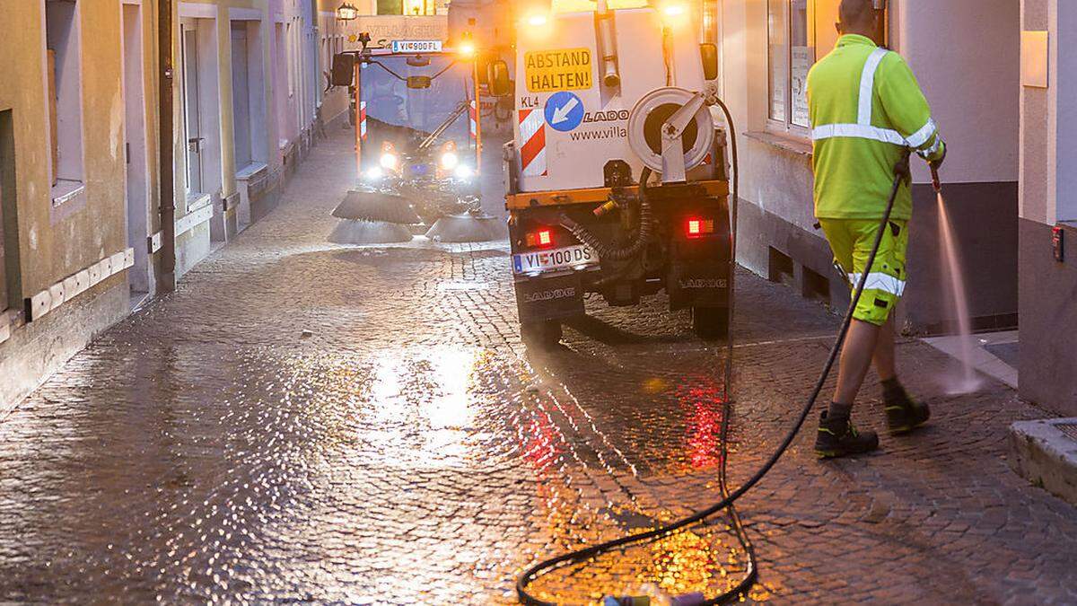 35 Mitarbeiter des Villacher Wirtschaftshofs sorgen für eine saubere Innenstadt