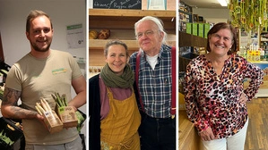 Thomas Rosenberger von Bioinsel in Weiz, Carmen Dreier-Zwetti und Rupert Matzer von der Biosphäre in Hartberg und Johanna Pranger vom „Fachgeschäft für biologische Lebensmittel“ in Feldbach