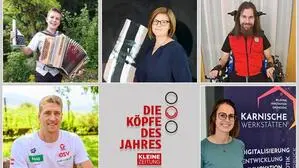 Die aktuell Führenden: Luis Lanzinger, Julia Schuster und Gilbert Kohlhuber (oben) sowie Heiko Gigler und Victoria Gailer (unten)