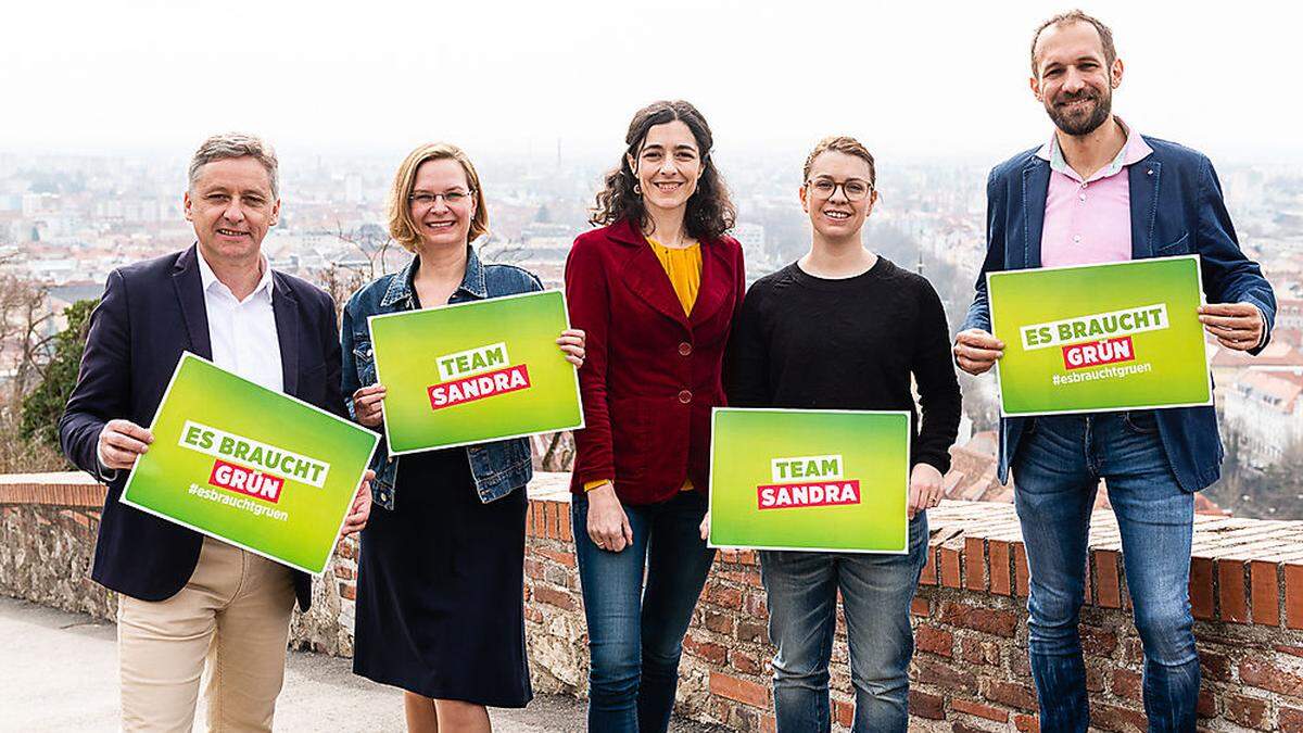 Lambert Schönleitner, Veronika Nitsche, Sandra Krautwaschl, Lara Köck und Alexander Pinter