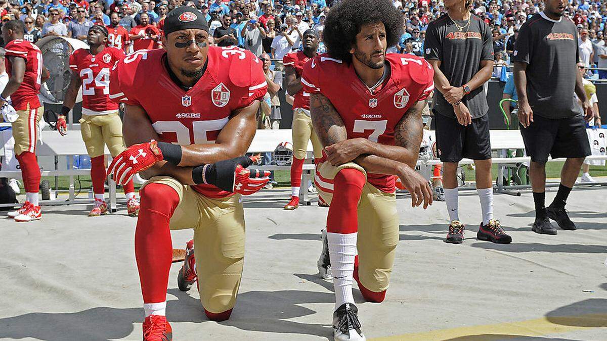 Colin Kaepernick (rechts) und Eric Reid