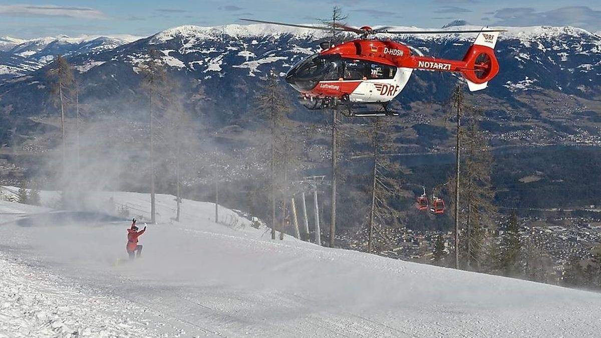 Der Rettungshubschrauber RK 1 musste einmal wegen eines Notfalls wieder abdrehen