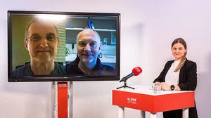 Edlinger, Strenger und Marx im News-Studio der Kleinen Zeitung