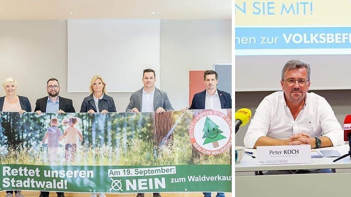 Die fünf Oppositionsparteien sind gegen den Waldverkauf, für Bürgermeister Peter Koch ist er alternativlos
